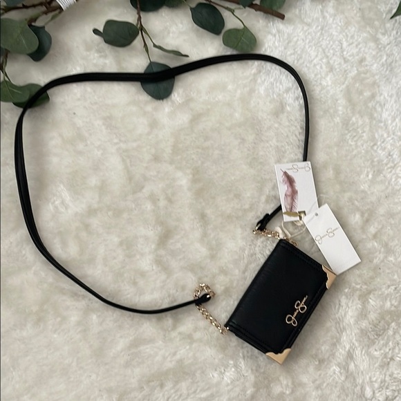 Jessica Simpson Black Crossbody Bag Sleek Minimalist Design - Picture 3 of 9